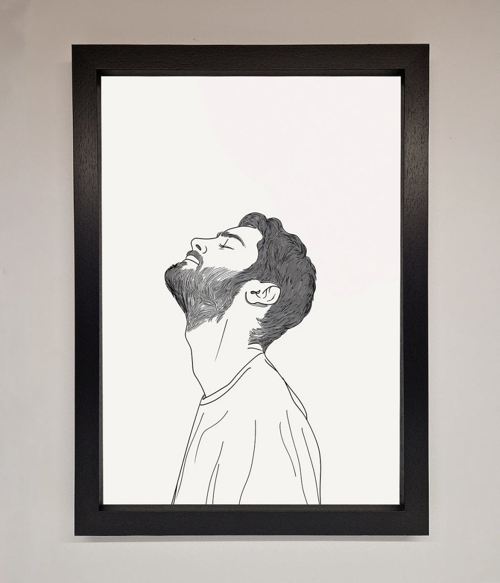 The Man In The Morning Line Art Framed Print