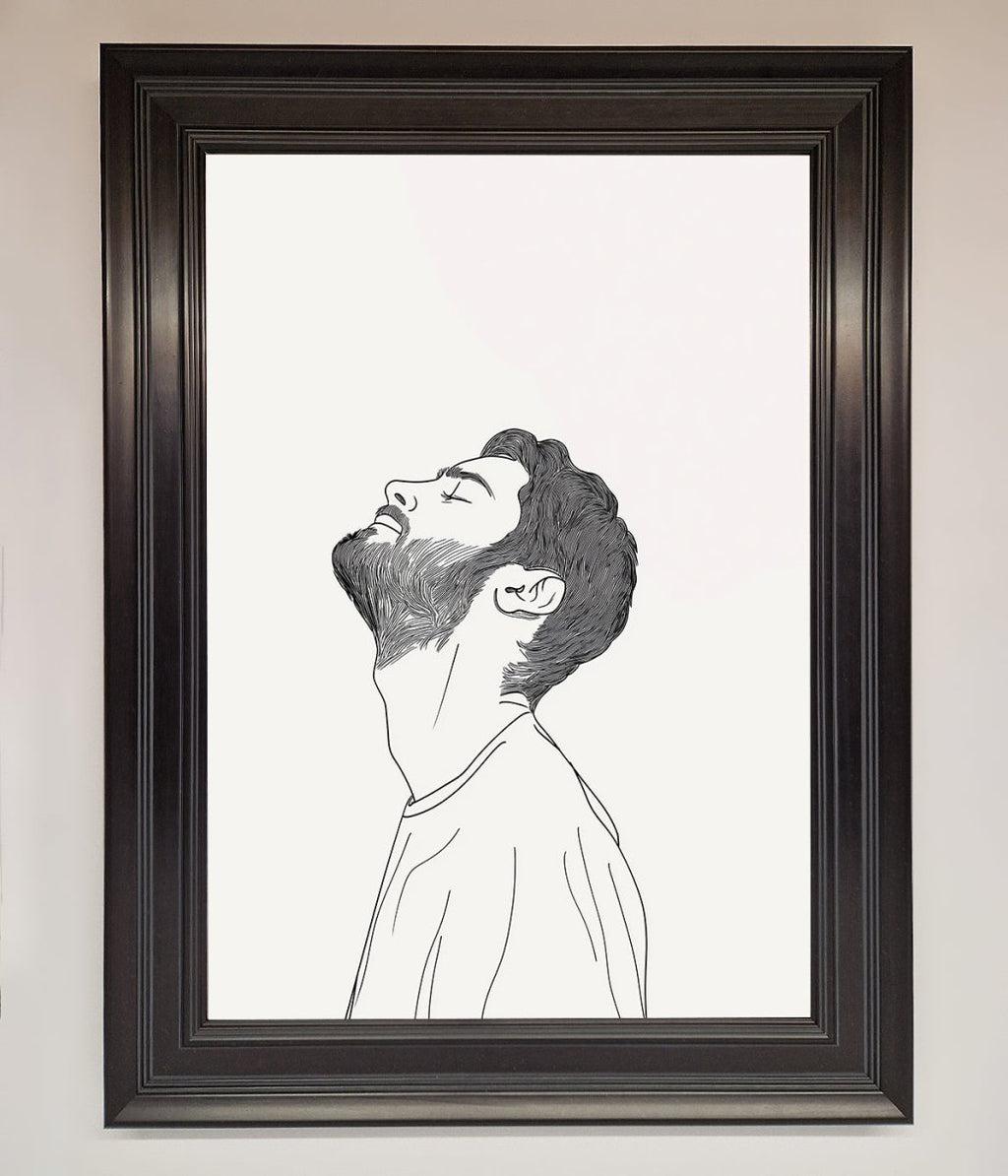The Man In The Morning Line Art Framed Print