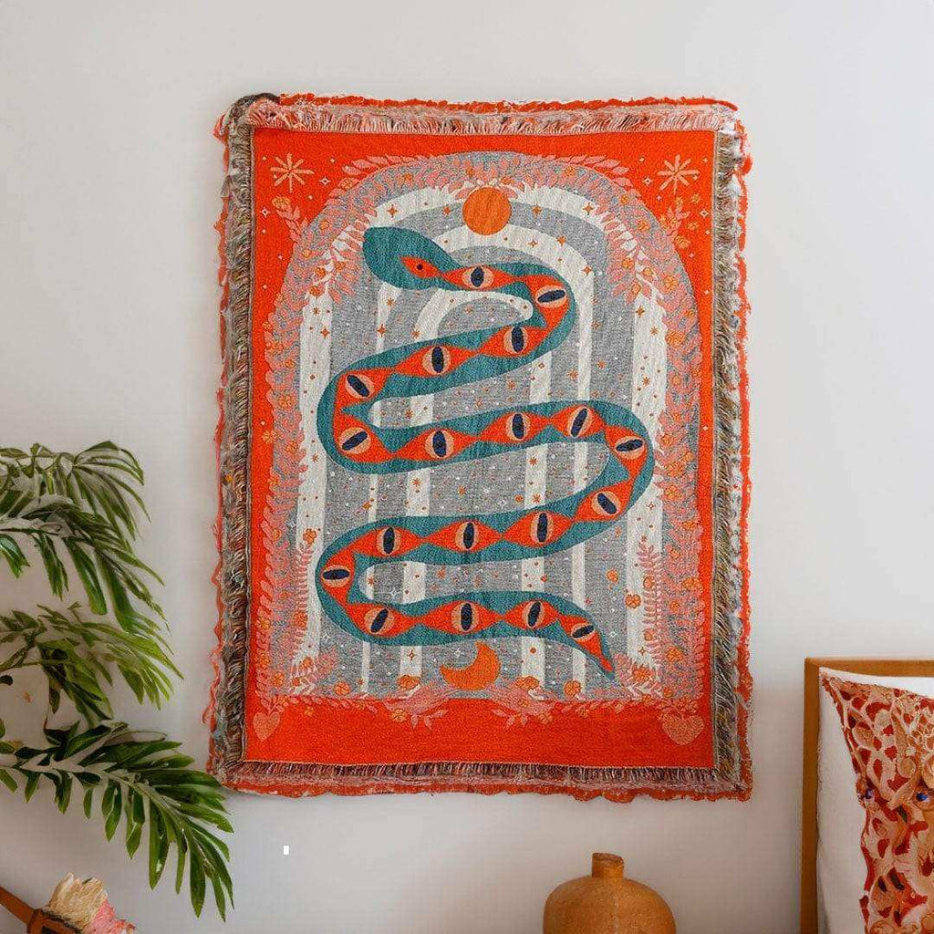 Serpent Woven Tapestry Throw