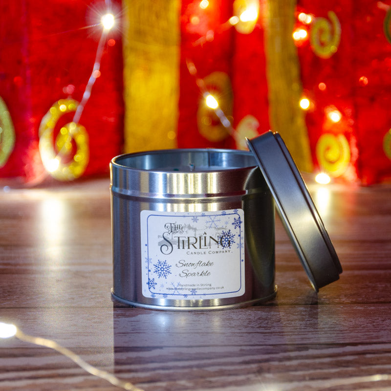 Snowflake Sparkle - Travel Tin Candle - Cotton Wick