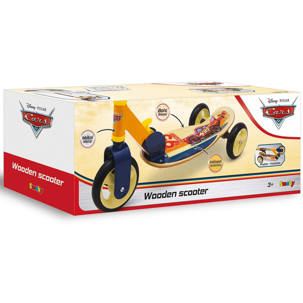 soft-lit wooden cars scooter for toddlers with cozy grip handles and smooth-rolling wheels