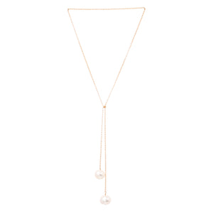 Dual Pearl Necklace – Elegant & Adjustable in Silver or Gold by New Vintage by Kriss at brixbailey.com