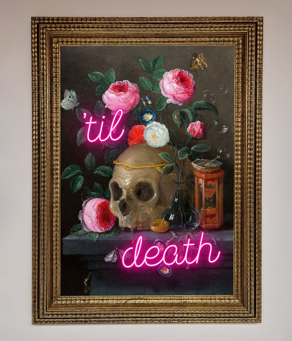 Til Death Skull Framed Wall Art