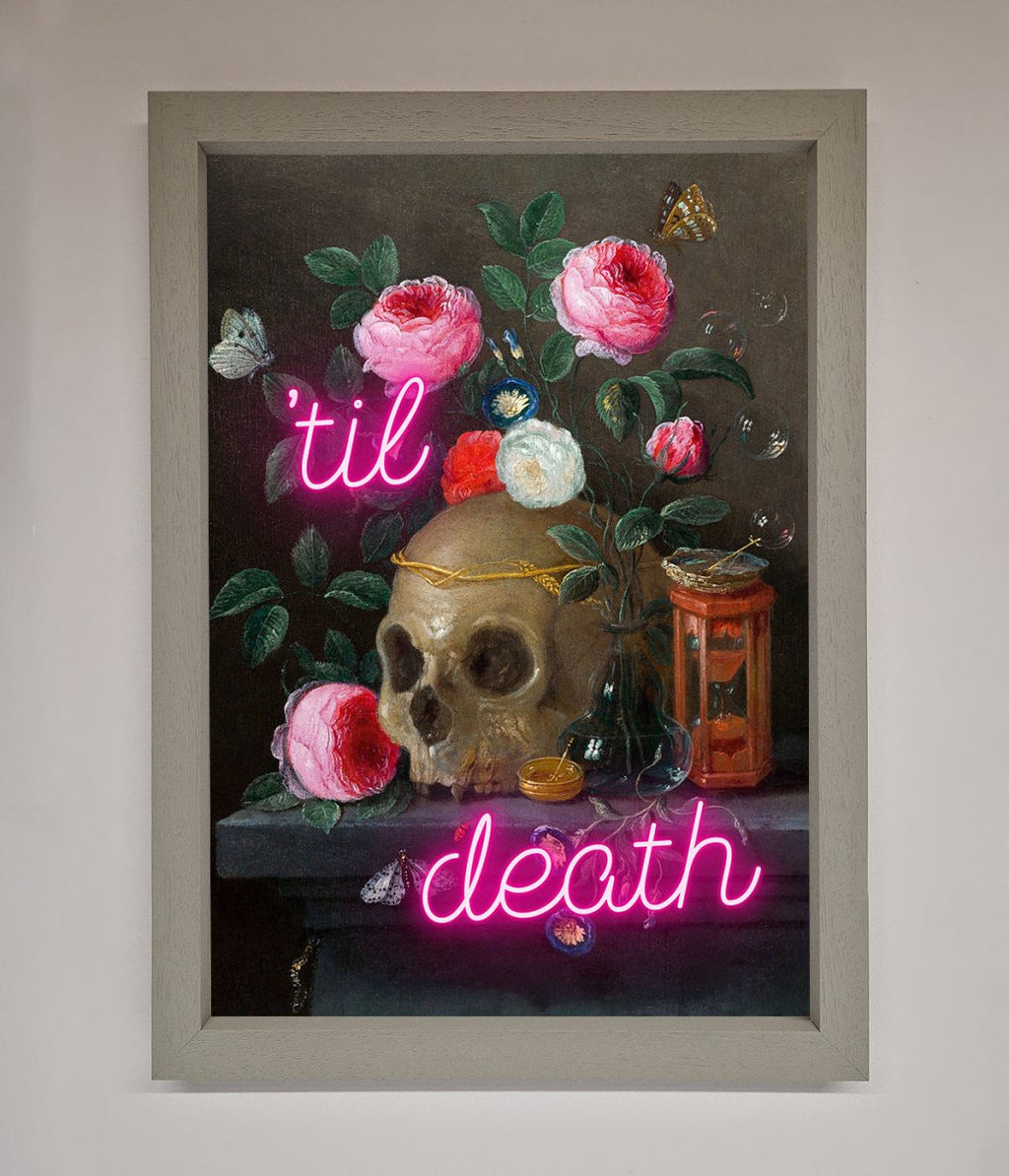 Til Death Skull Framed Wall Art