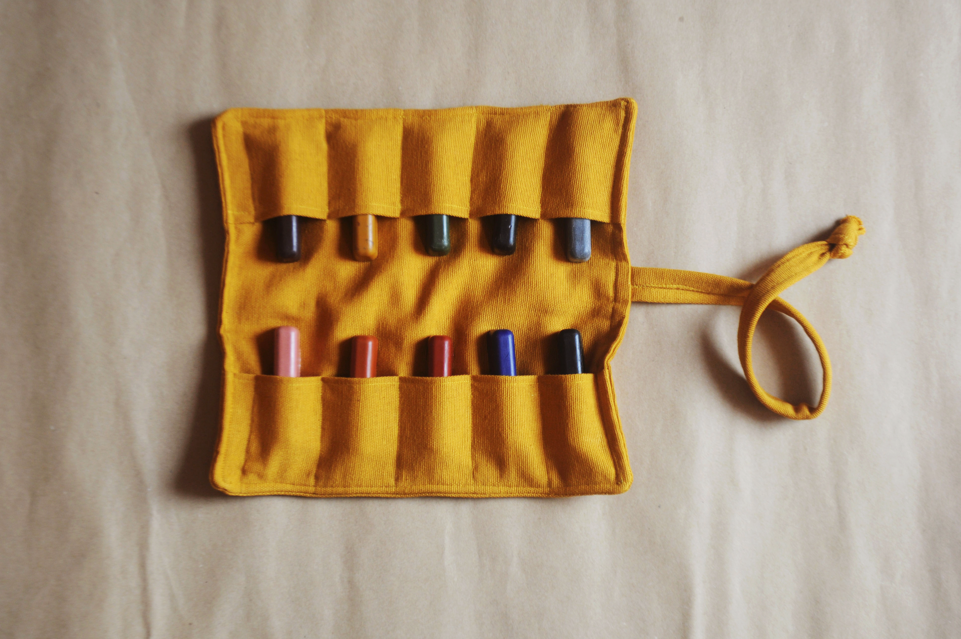 Toddler Beeswax Crayon Fingers Set of 10 with Cotton Roll