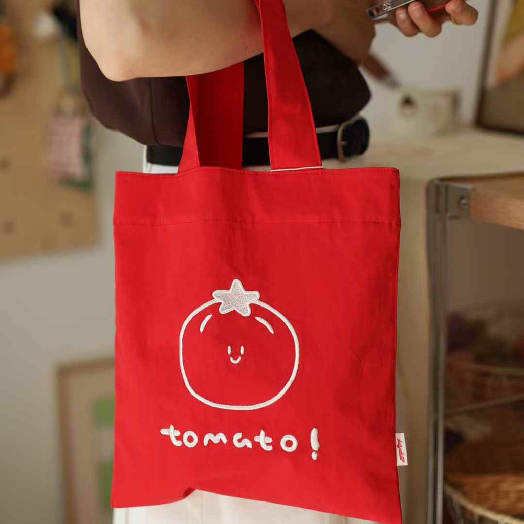 Daily White Tomato Canvas Tote Bag
