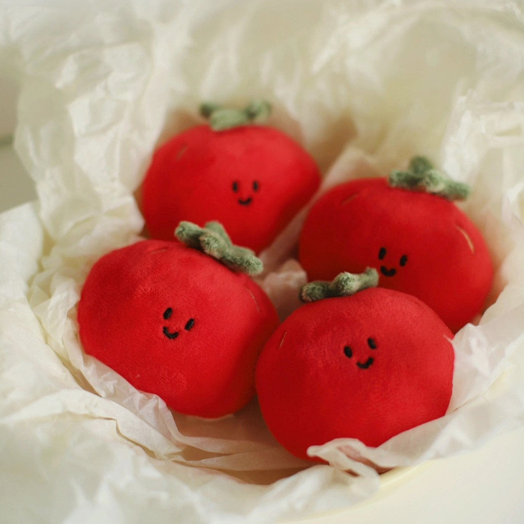 Tomato Plush Bag Charm in Red and Green