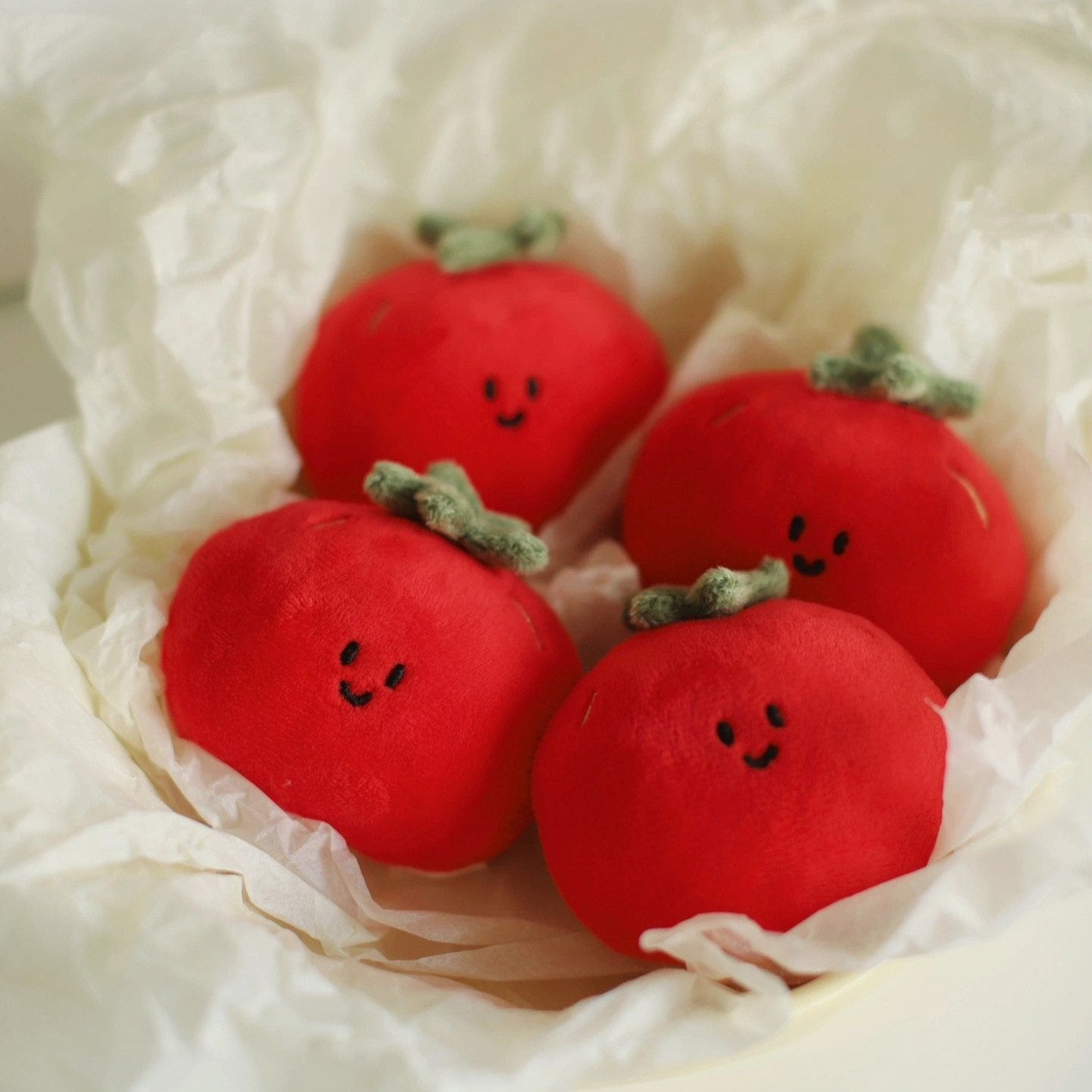 Tomato Plush Bag Charm in Red and Green