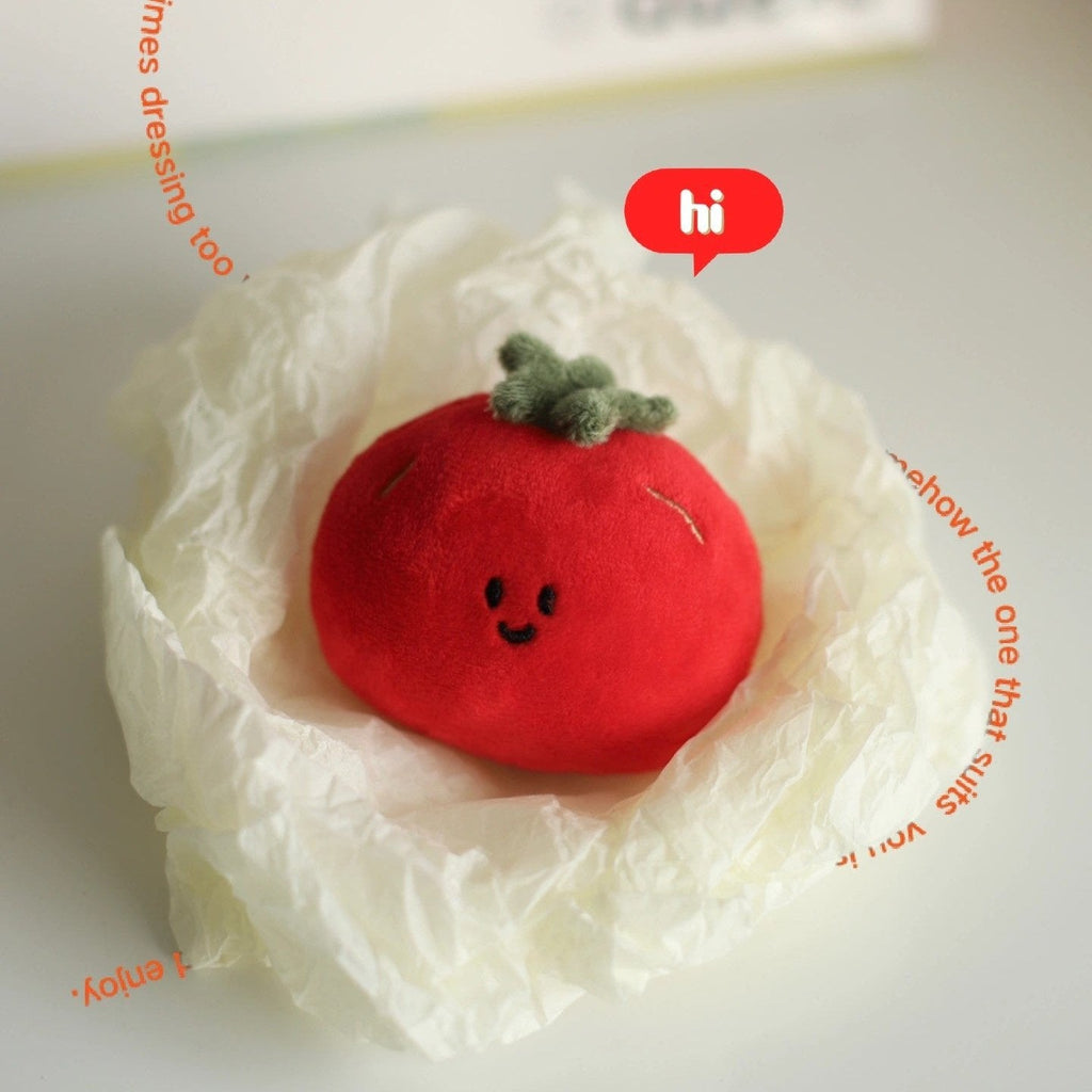 Tomato Plush Bag Charm in Red and Green