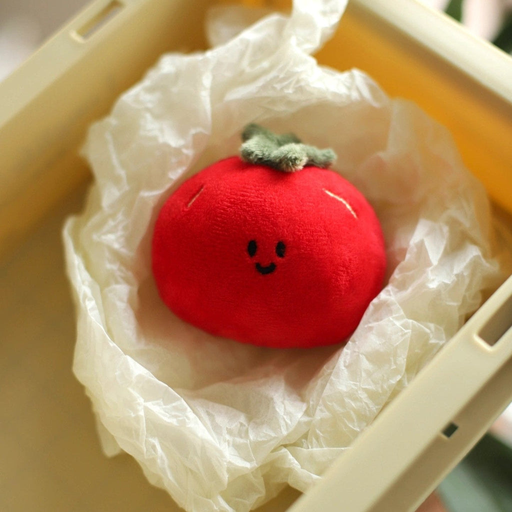 Tomato Plush Bag Charm in Red and Green