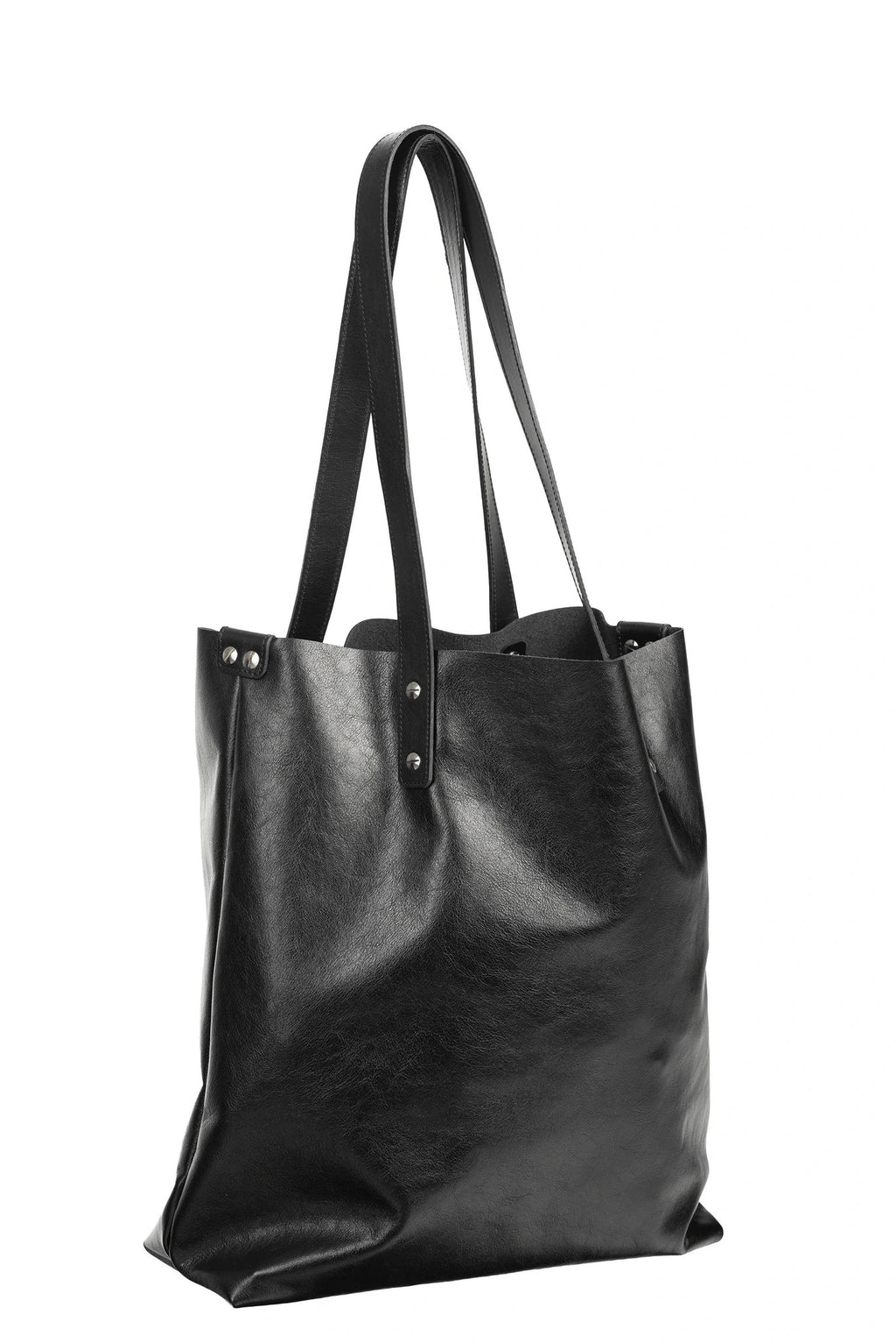 Leather Tote Bag - Black