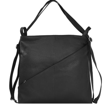 Black Pebbled Leather Convertible Tote Backpack – Ethical & Versatile by Brix + Bailey at brixbailey.com