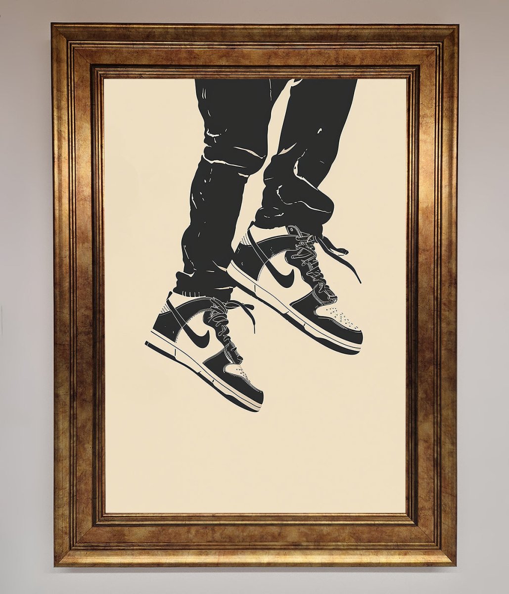 Trainers Bouncing Framed Wall Art