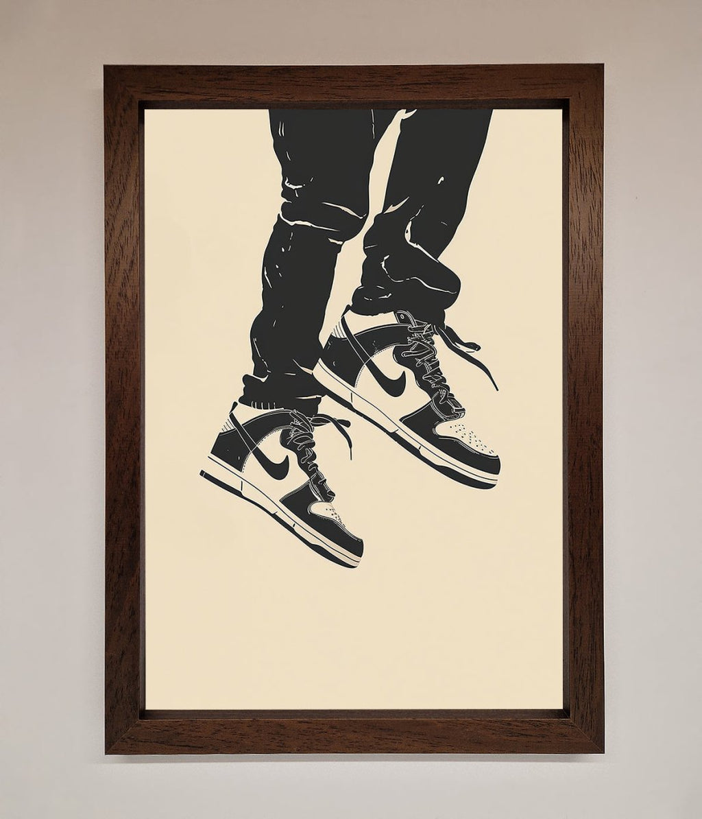 Trainers Bouncing Framed Wall Art