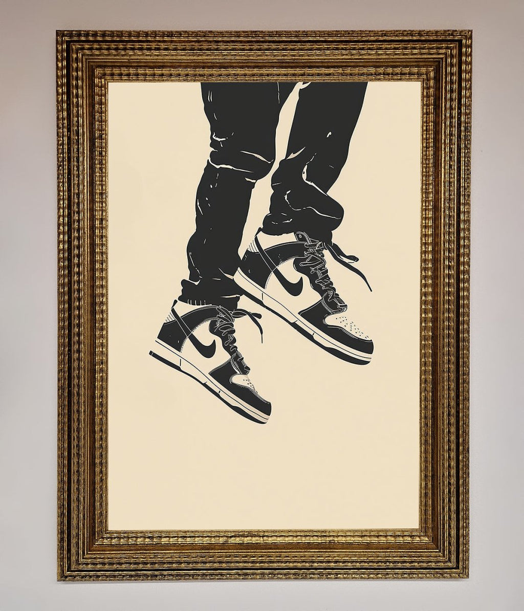 Trainers Bouncing Framed Wall Art