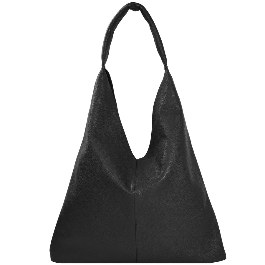 Brix + Bailey Black Pebbled Leather Boho Bag – Stylish & Sustainable by Brix + Bailey at brixbailey.com