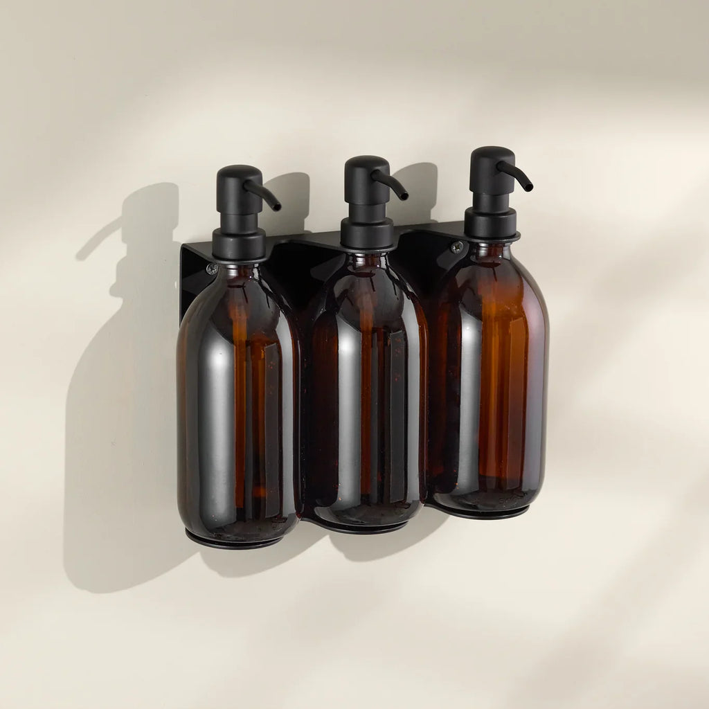 Black Triple Wall Mounted Soap Dispenser