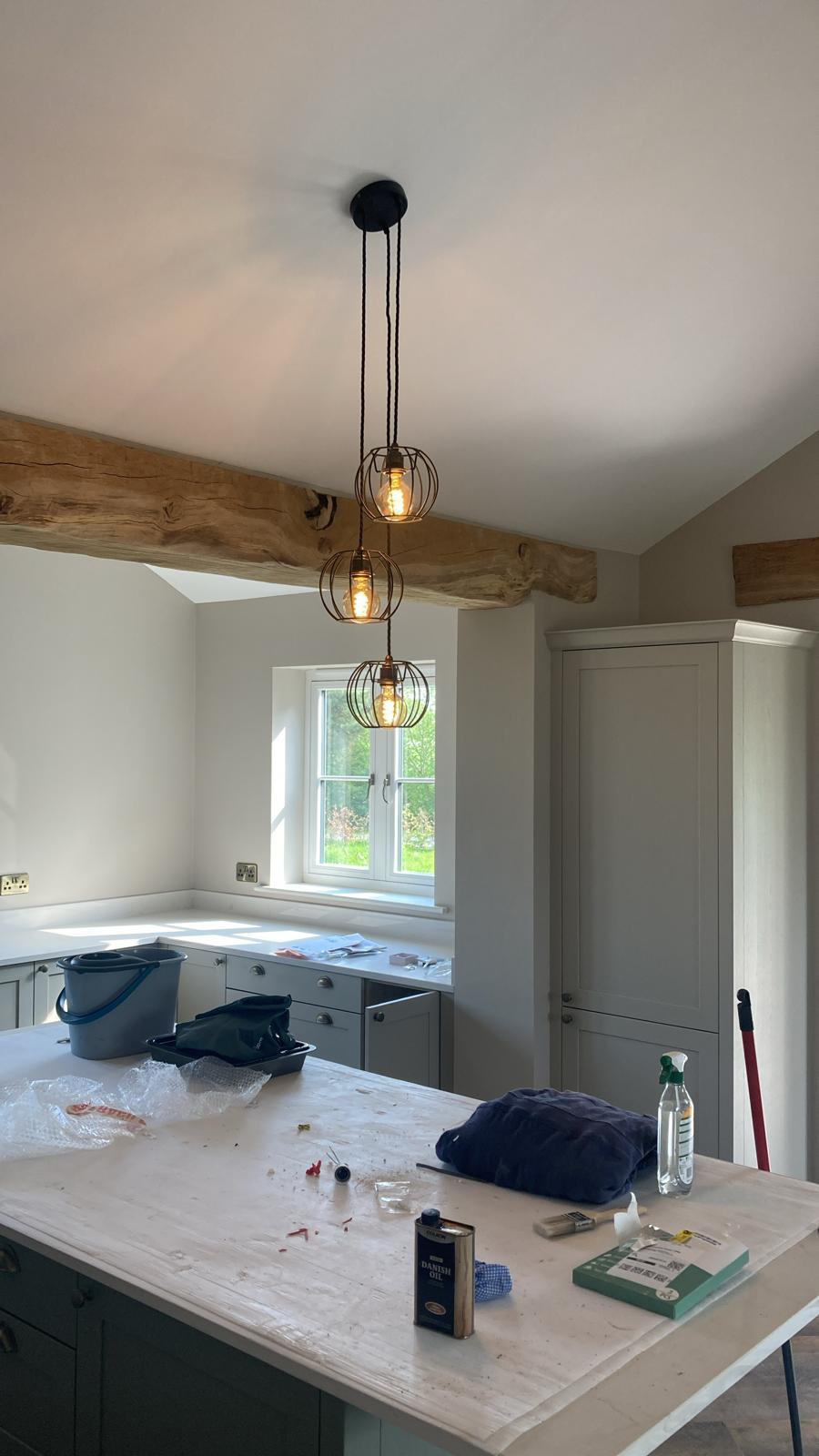 Triple Cluster Pendant Light Pumpkin Cages