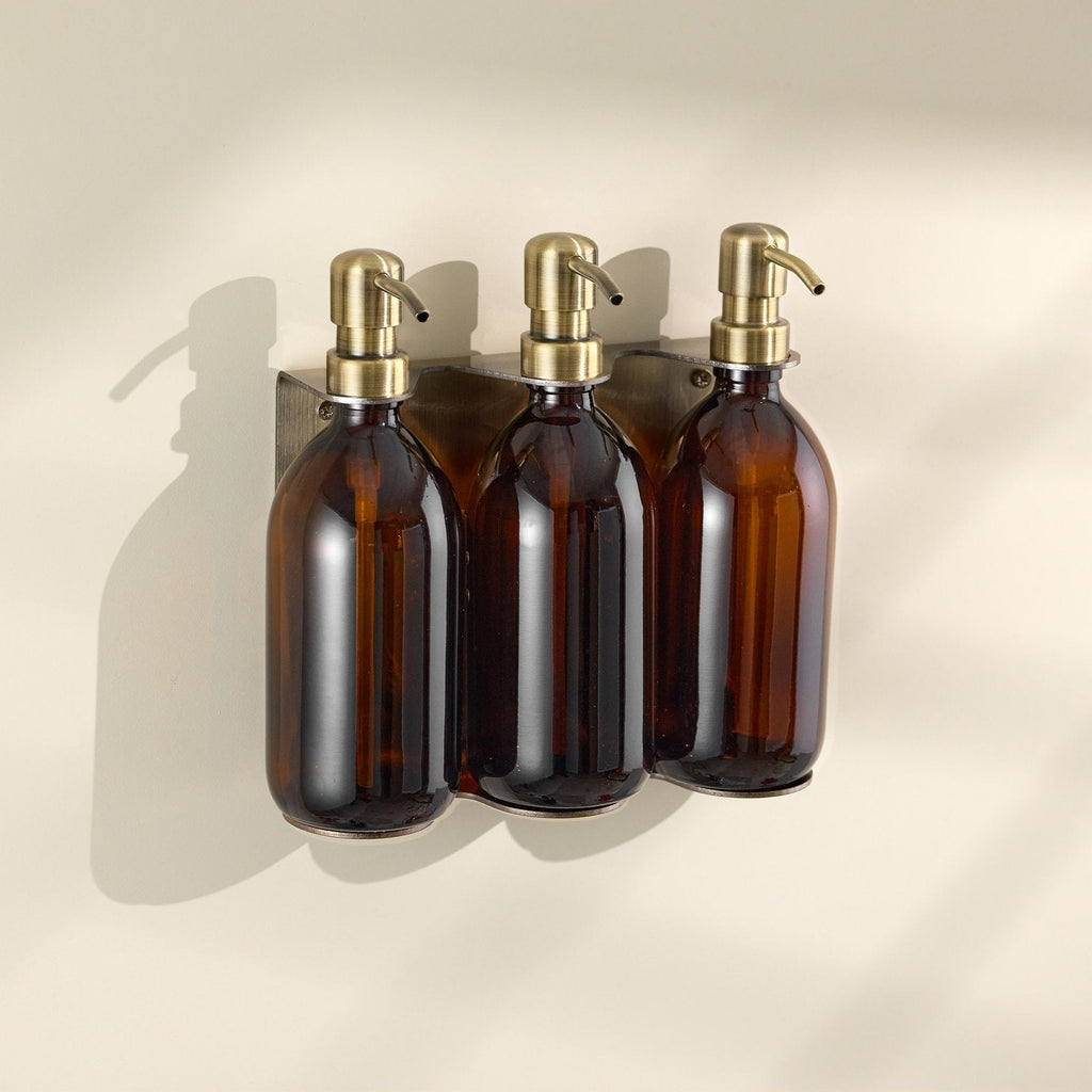 Gold Triple Wall Mounted Soap Dispenser
