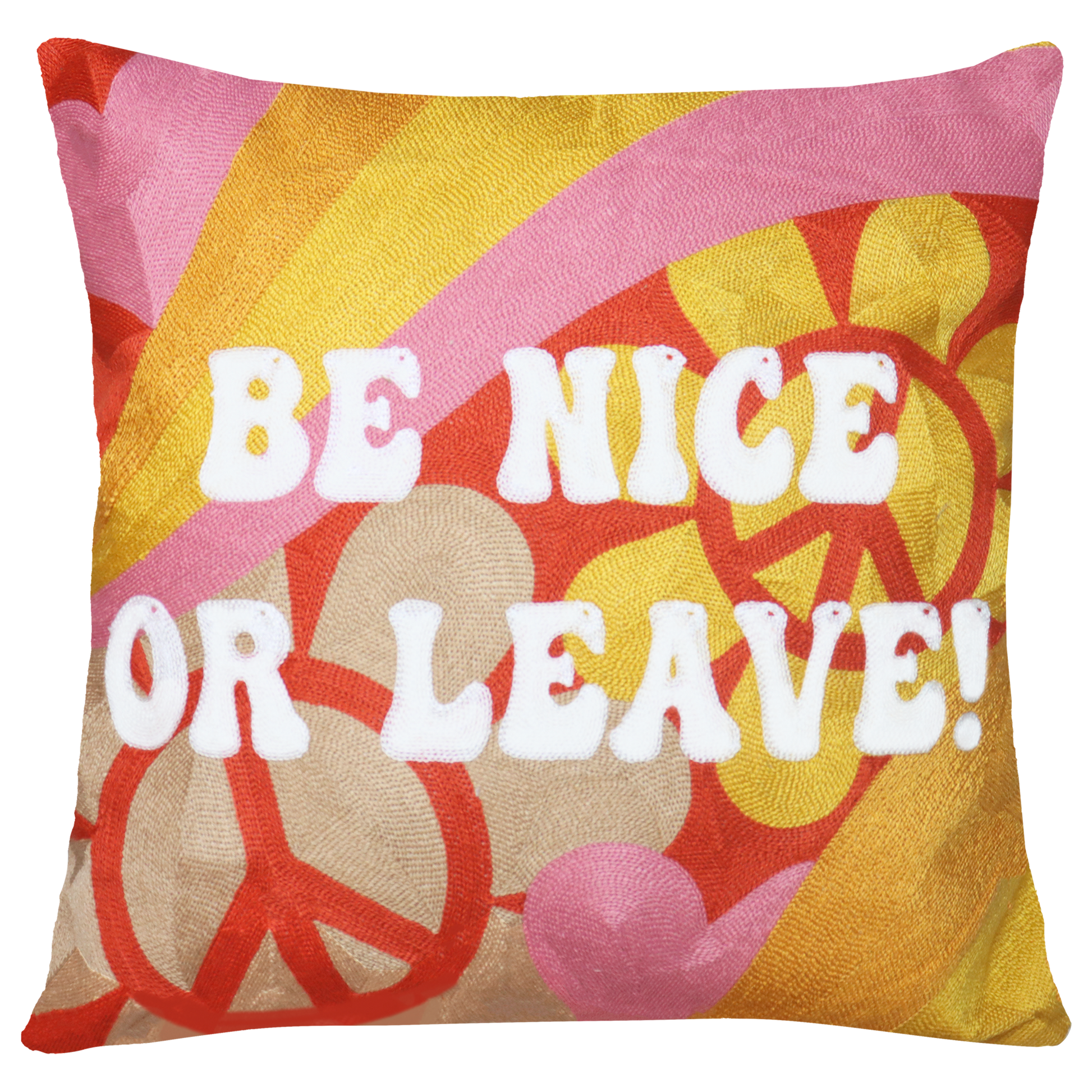 Be Nice or Leave Needlepoint Cushion