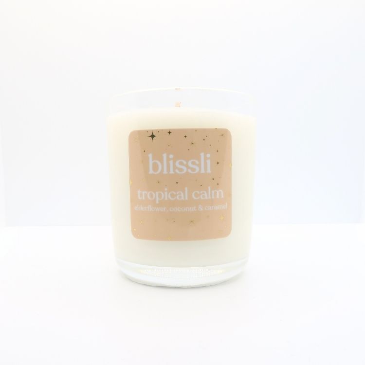 Tropical Calm Elderflower Coconut and Caramel Soy Candle 220g