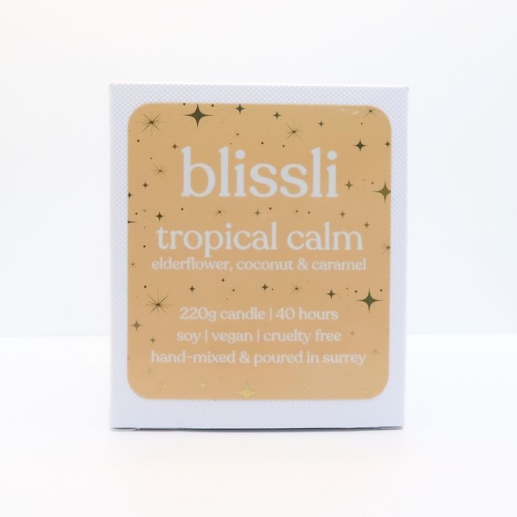 Tropical Calm Elderflower Coconut and Caramel Soy Candle 220g