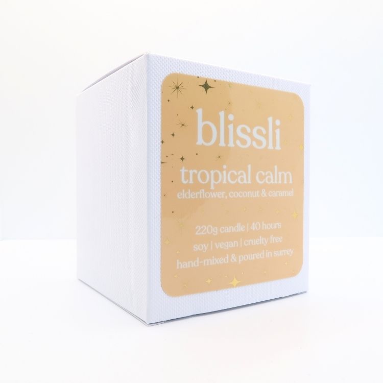 Tropical Calm Elderflower Coconut and Caramel Soy Candle 220g