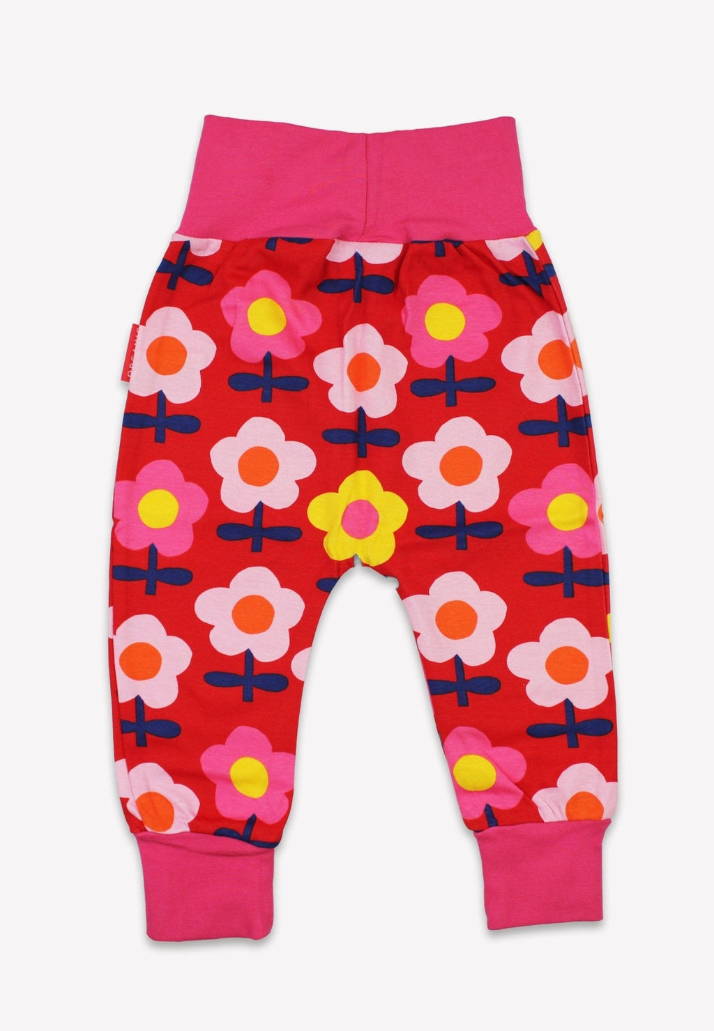Organic Pink Flower Print Yoga Pants for Kids