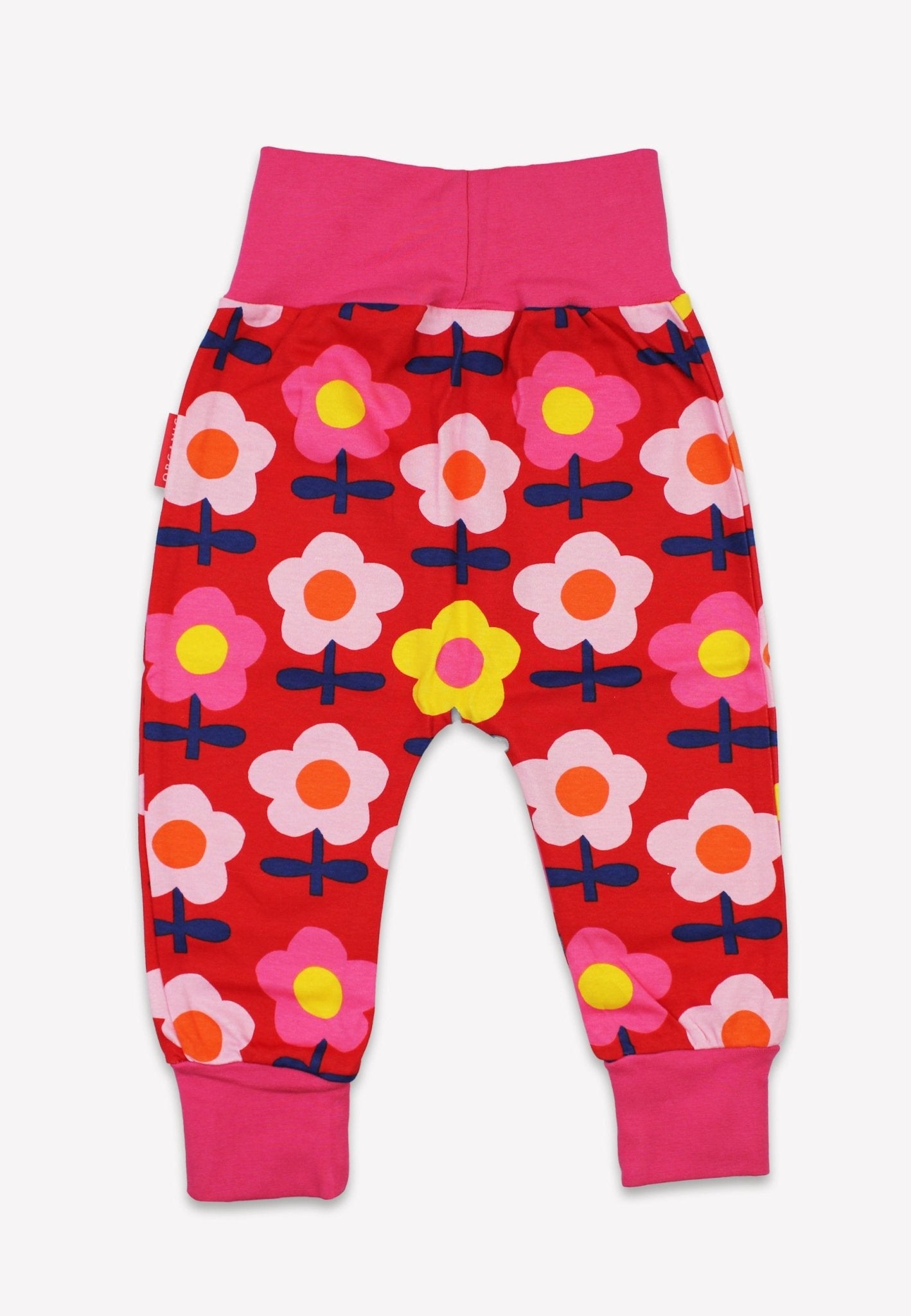 Organic Pink Flower Print Yoga Pants for Kids