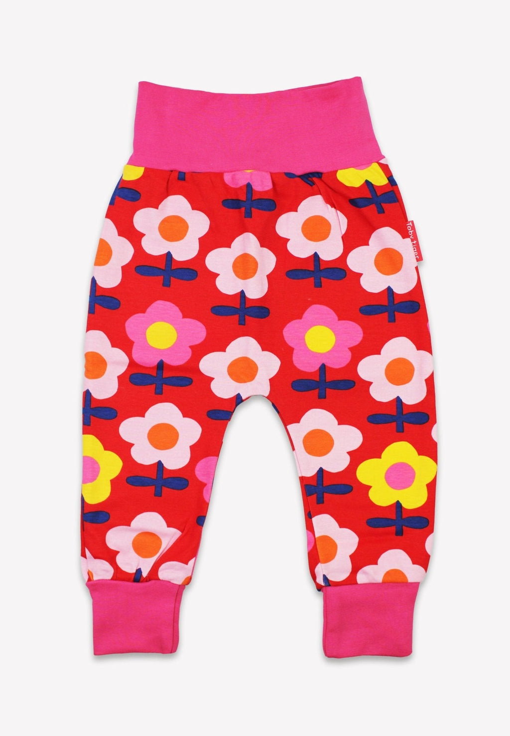 Organic Pink Flower Print Yoga Pants for Kids