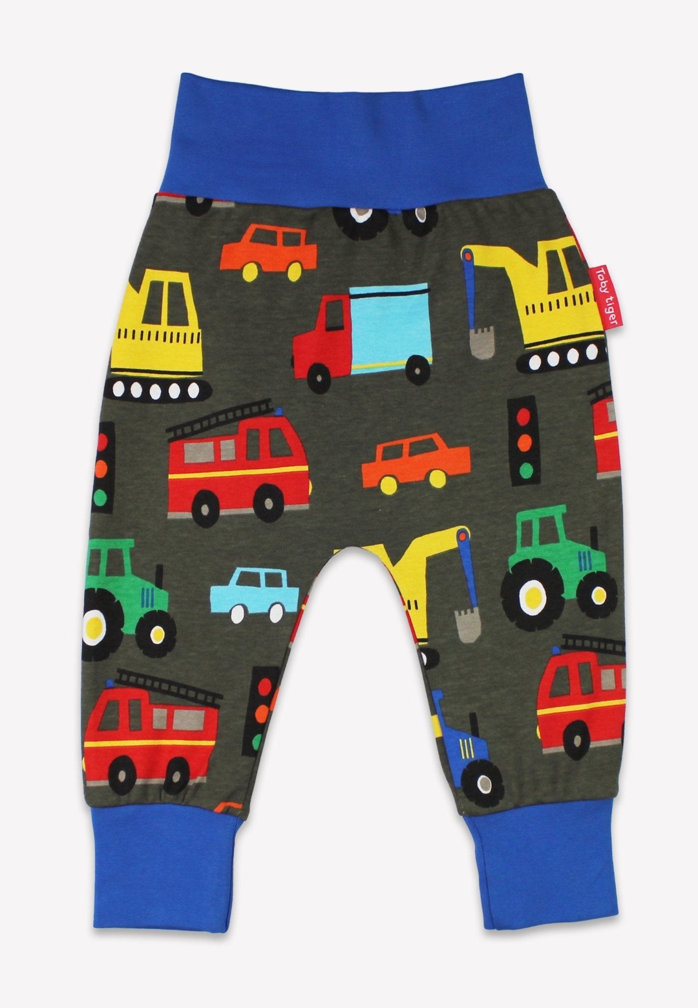 Organic Transport Print Yoga Pants for Kids