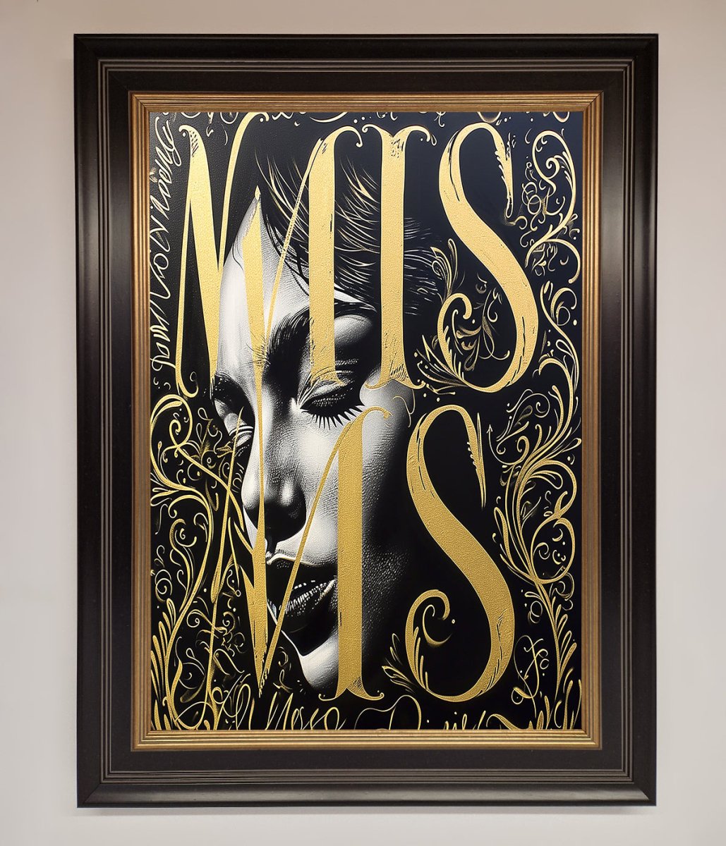 Typography Queen Framed Poster