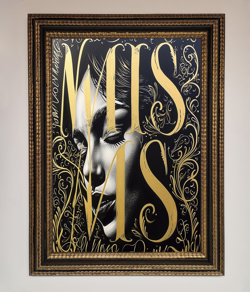 Typography Queen Framed Poster