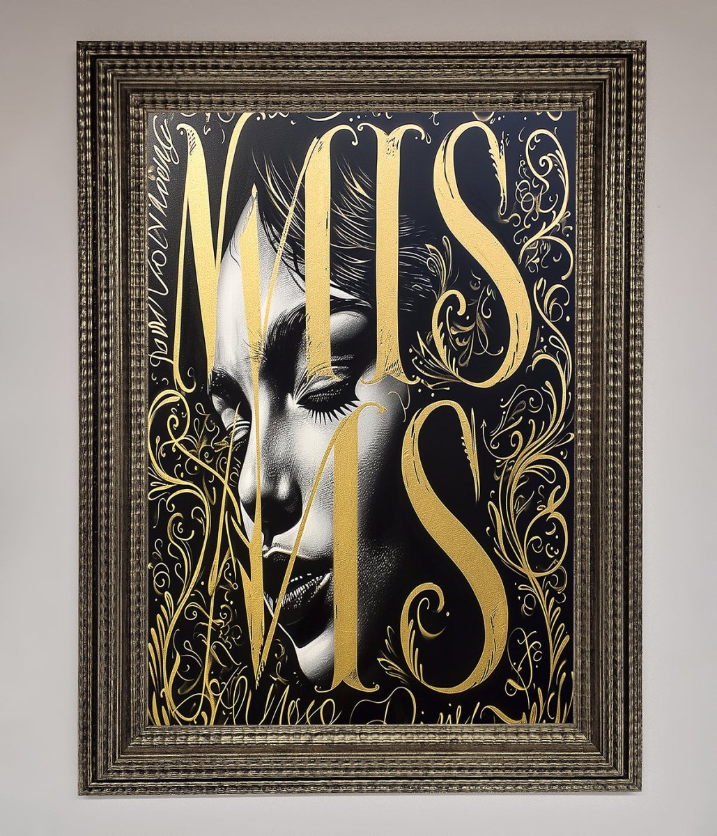 Typography Queen Framed Poster