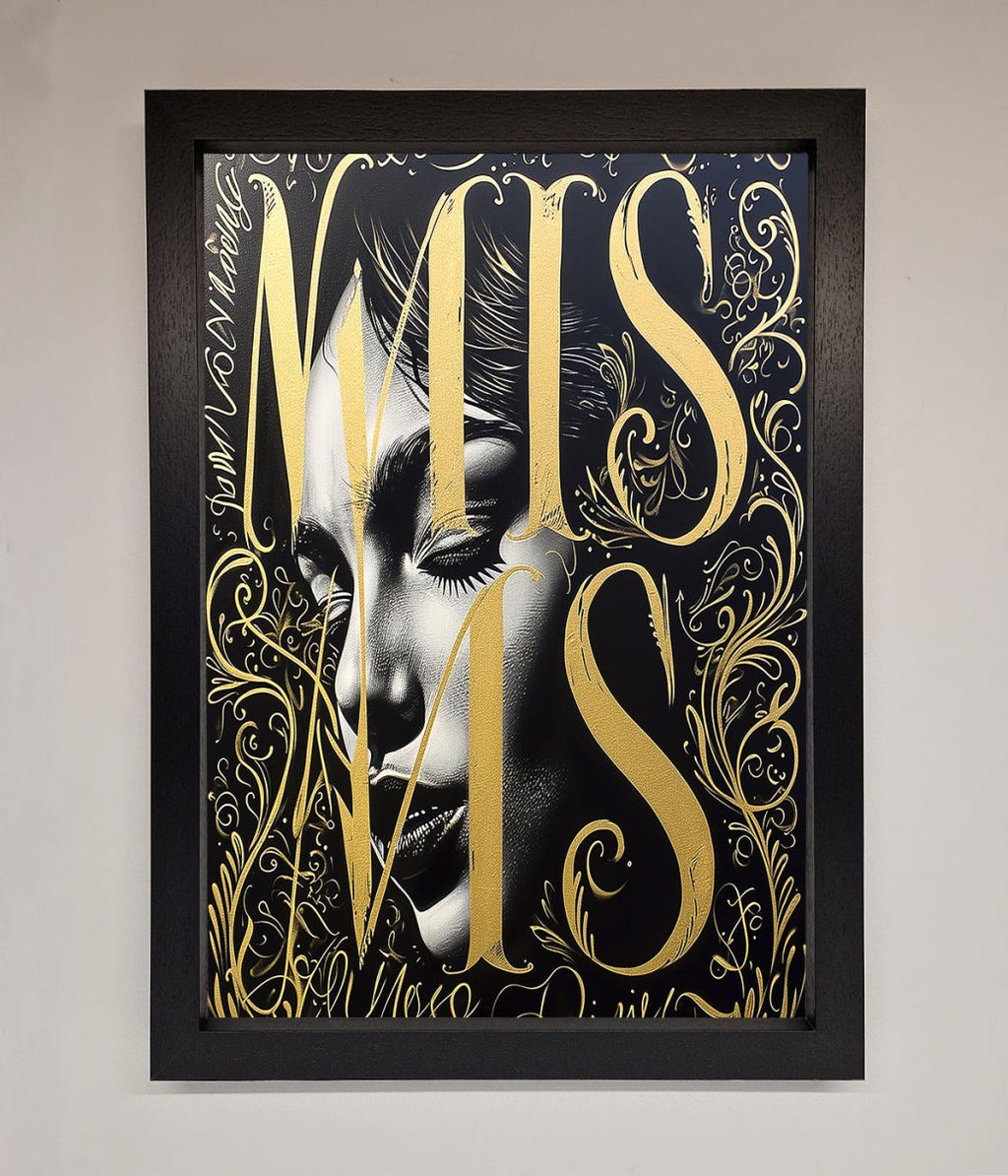 Typography Queen Framed Poster