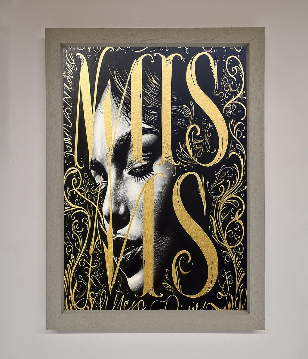 Typography Queen Framed Poster