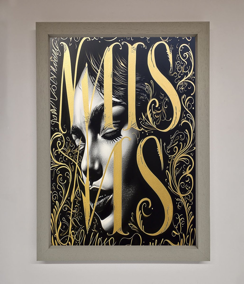 Typography Queen Framed Poster