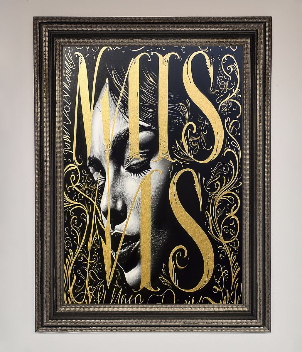 Typography Queen Framed Poster