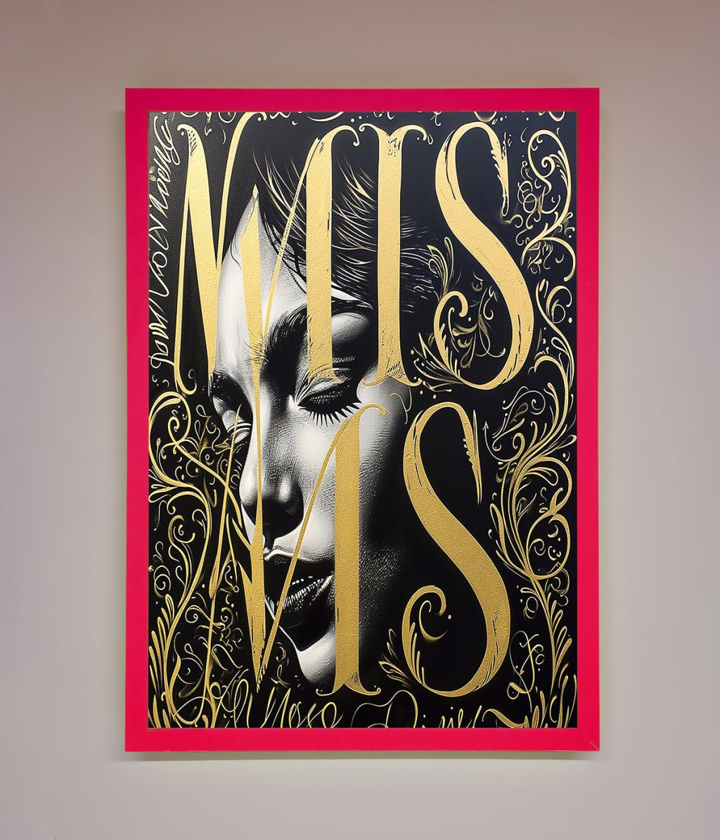 Typography Queen Framed Poster