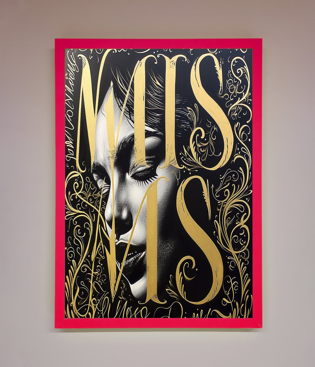 Typography Queen Framed Poster