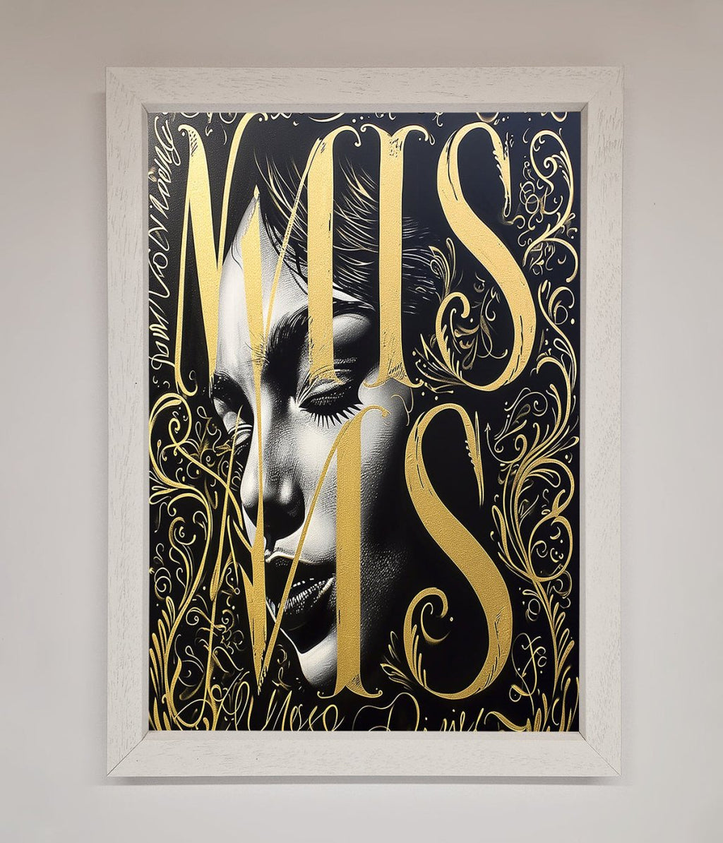 Typography Queen Framed Poster