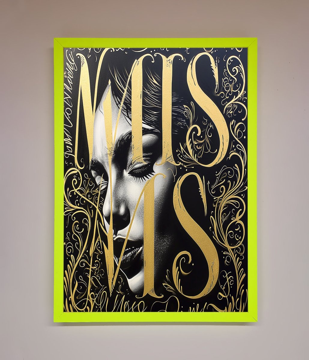 Typography Queen Framed Poster