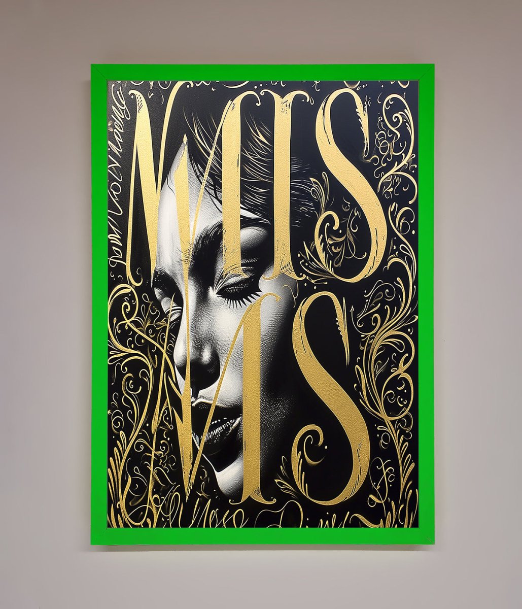 Typography Queen Framed Poster