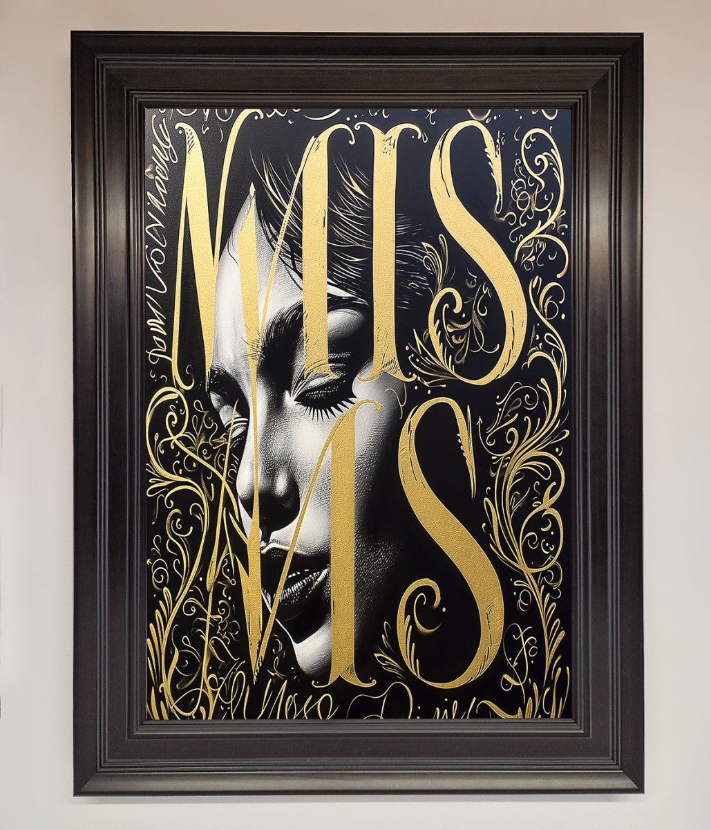 Typography Queen Framed Poster