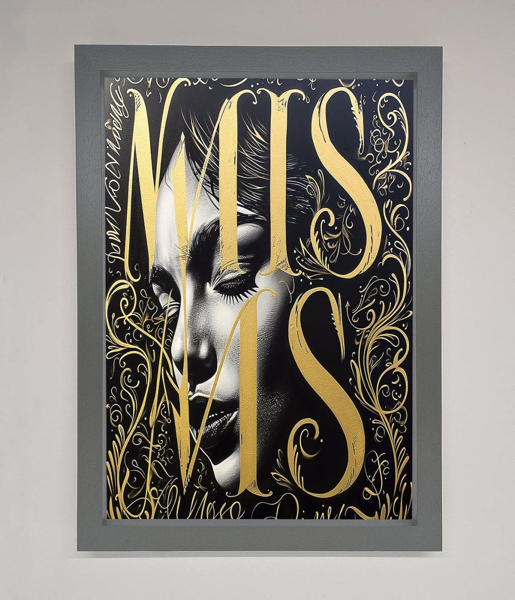 Typography Queen Framed Poster