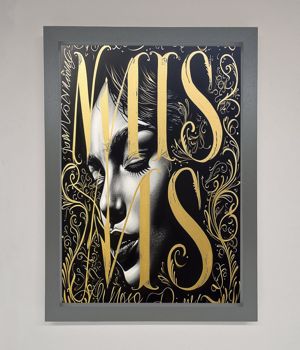 Typography Queen Framed Poster