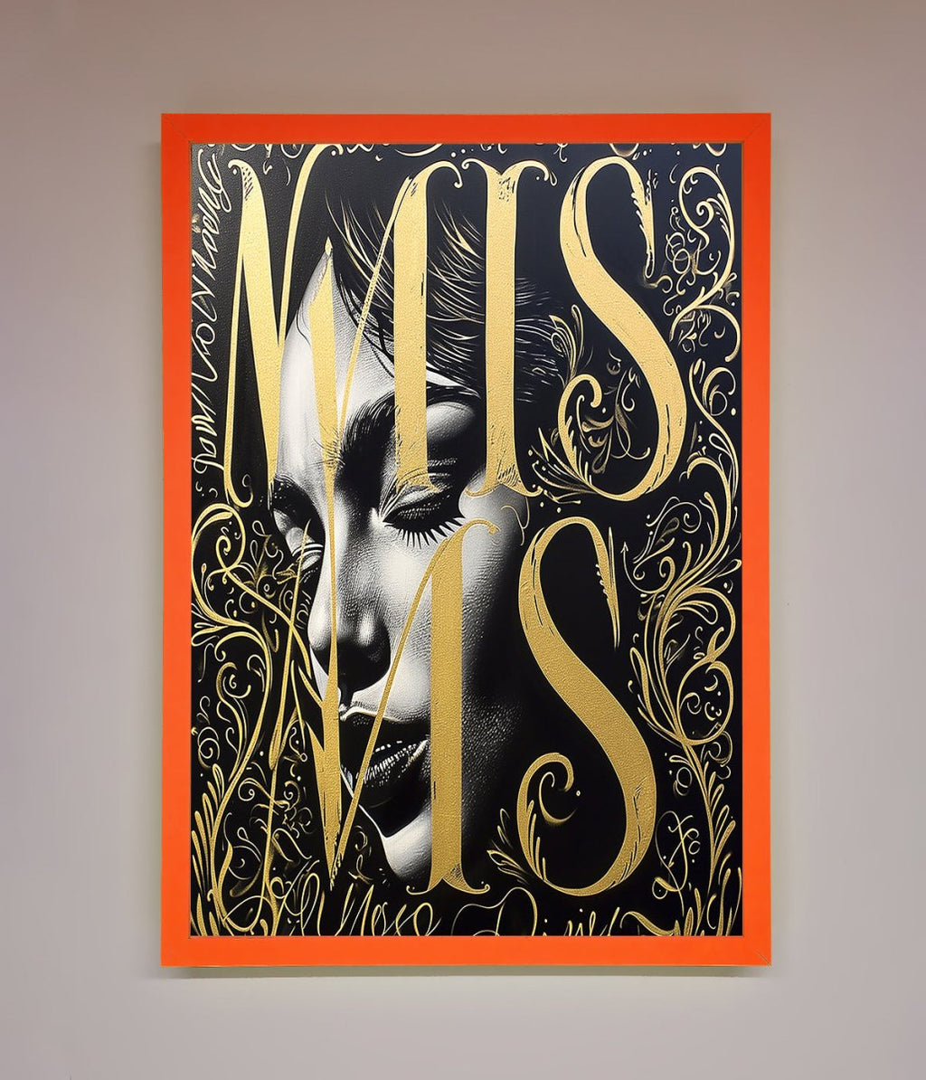 Typography Queen Framed Poster