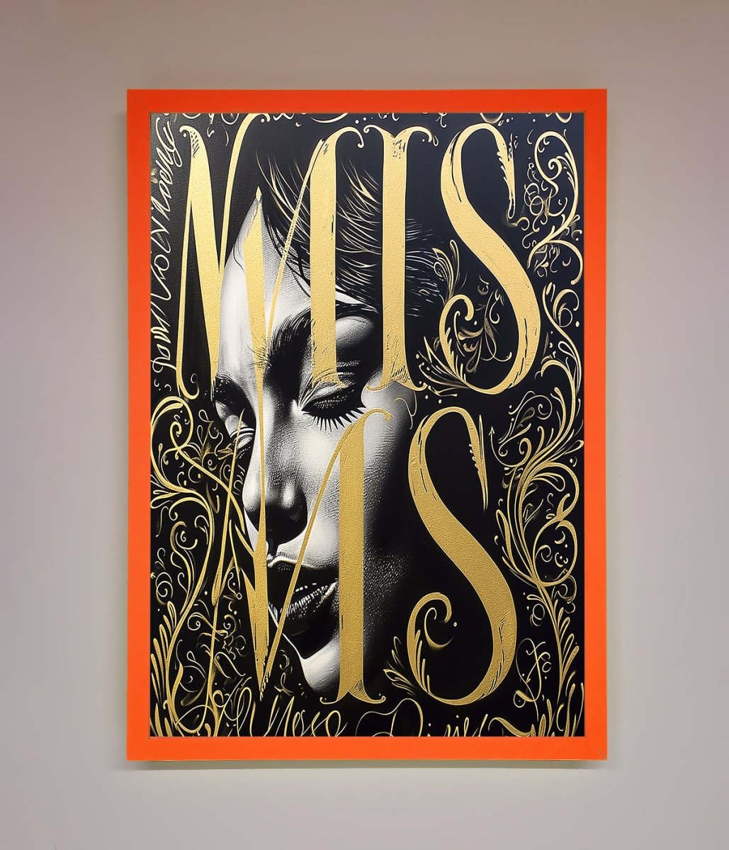 Typography Queen Framed Poster