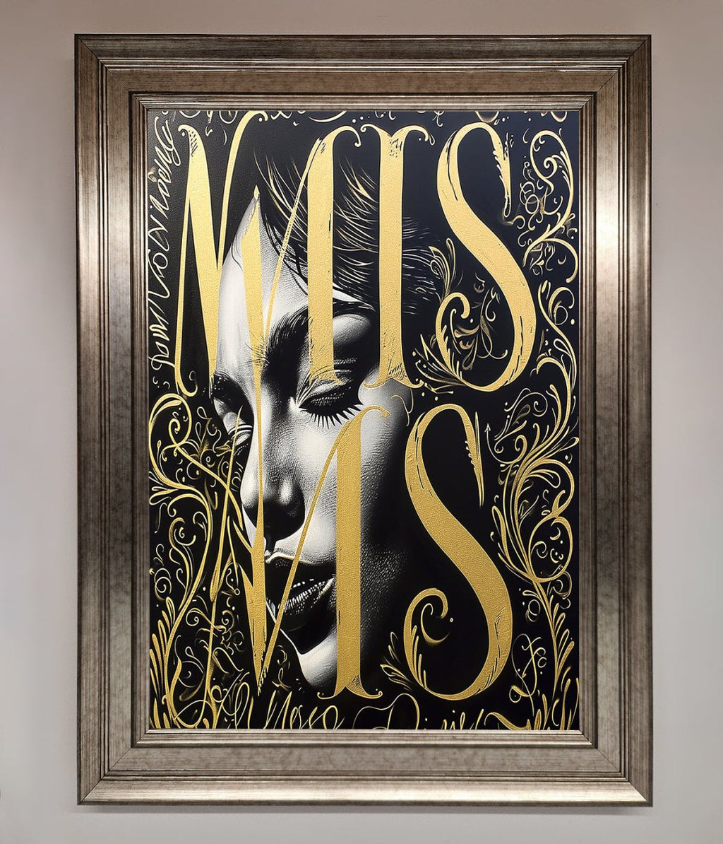Typography Queen Framed Poster