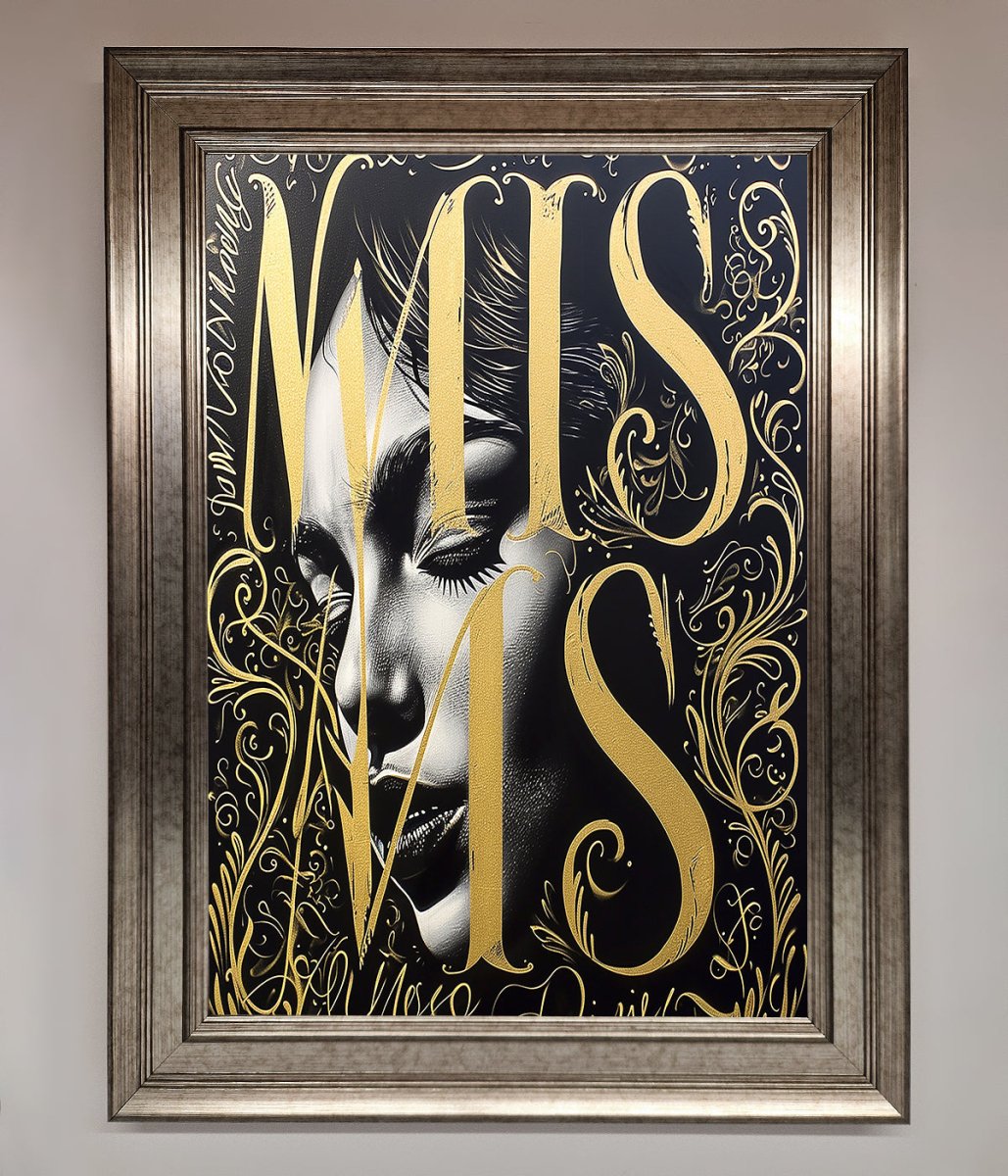 Typography Queen Framed Poster